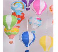 1 pièce, Abat-jour en papier de 12 pouces Artisanat DIY Décorations suspendues au plafond Fournitures de fête Montgolfière colorée Pendentif pour mariages, fêtes et anniversaires - Lanterne en papier
