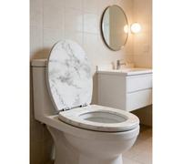1 pièce Abattant de toilette universel avec fonction de déverrouillage rapide, durable anti-usure, facile à installer pour la salle de bain 1 pièce - Motif marbre [36*42,5cm],1 abattant de toilette bl