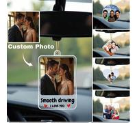 1 pièce Accessoire de voiture suspendu en acrylique personnalisé, photo de voiture suspendue personnalisée, ornement de voiture photo personnalisé, support de voiture en acrylique personnalisé, souven