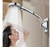 1 pièce Adaptateur coude de pomme de douche, rallonge de bras de douche réglable pour la conversion de douche à main en douche suspendue, connecteur pivotant en acier inoxydable, installation facile p