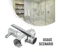 1 pièce Adaptateur de robinet de douche en T à 3 voies de type G1/2" et G7/8" en noir ou chrome, accessoires de salle de bain argent,Norme américaine 7/8Alliage de zinc