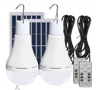 1 pièce Ampoule solaire avec télécommande et minuterie, 4 modes, lumière solaire alimentée par USB pour intérieur/extérieur avec minuterie, convient pour l'éclairage, l'éclairage d'urgence en cas d'ou