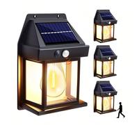 1 pièce Applique murale solaire d'extérieur avec détecteur de mouvement, 3 modes, lampe murale décorative convenant pour la cour, éclairage de Taille Unique,2 pièces,Lampe murale solaire + lampe solai