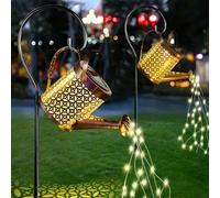 1 pièce Arrosoir solaire avec guirlande lumineuse, bouilloire métallique rétro avec lumières, décoration de jardin extérieur, lumières solaires pour allée extérieure, pelouse, patio, terrasse Lumière 