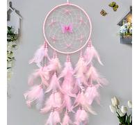1 pièce Attrape-rêves en cristal rose à motif papillon, décoration de carillon éolien fait main, cadeau d'anniversaire élégant et créatif Avec bande lumineuse,Pas de bande lumineuse,Blanc-avec bande l