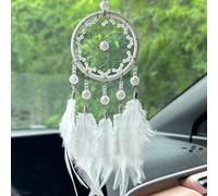 1 pièce Attrape-rêves voiture pendentif en cristal et perle, décoration de voiture suspendue bohème faite main, cadeau créatif, décoration de maison mode attrape-rêves, convient pour la maison, le mar