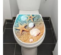 1 pièce Autocollant de couvercle de toilette en PVC avec motif coquillage étoile de mer, Autocollants, Décalcomanie murale, Décalcomanie vinyle pour décorations de maison, Articles de décoration de pr