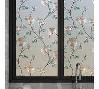 1 pièce Autocollant de fenêtre à motif floral pour la vie privée, film de fenêtre électrostatique sans colle pour la décoration de la maison, autocollants, stickers muraux, décalcomanies vinyle pour l