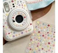 1 pièce Autocollant gaufré mini bouton macaron, petit bouton coloré en forme de cœur, étoile, tête d'ours, fleur, point, imperméable, auto-adhésif sans résidu, autocollant décoratif universel pour étu