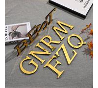 1 pièce Autocollant miroir en acrylique réfléchissant en forme de lettre, autocollant d'art 3D auto-conçu, convient pour le salon, la salle de bain, le bureau à domicile. Autocollant en vinyle, décalc