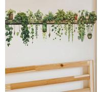 1 pièce Autocollant mural décoratif de plante à feuilles vertes, amovible en PVC pour le salon, la chambre, le couloir, la cuisine. Stickers muraux décoratifs pour la maison. 30*90cm-10Y9-C4PlantesPol