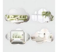 1 pièce Autocollant mural miroir nuage, matériau acrylique d'une épaisseur de 2 mm, carreau mural miroir 3D DIY, convient pour la chambre, le salon, la salle de bain, la cuisine, autocollant, autocoll