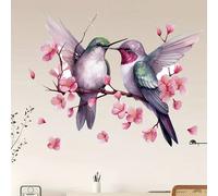 1 pièce Autocollant mural motif colibri et floral, adapté pour la chambre, la cuisine, le salon et les toilettes. Autocollant en vinyle pour décorer votre maison et rafraîchir votre intérieur Taille U