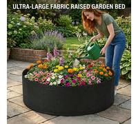 1 pièce Bac à planter en tissu épaissi, sac de culture, pot de plantation rond, bords renforcés, fond en feutre respirant, convient pour les légumes et les pommes de terre, utilisation en extérieur (p