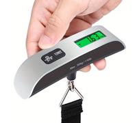 1 pièce Balance électronique portable à suspendre, capacité 110lbs/50kg, écran LCD, avec sangle de suspension, convient pour les voyages, les bagages et la pesée postale 1 pièceABS