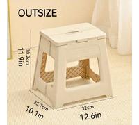 1 pièce Banc pliant portable. Banc d'escalier pour une utilisation extérieure. Compact. Banc pliant économe en espace. Blanc laiteux-L,Blanc laiteux-XL,Blanc laiteux-SABS