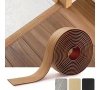 1 pièce Bande de transition de sol auto-adhésive d'environ 1 m, baguette de seuil en grain de bois PVC, peut être pelée et collée directement, convient pour les écarts de tapis, de carrelage et de sol