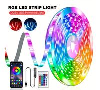 1 pièce Bande LED à contrôle double, 1/3/5/10/15m, 3.3/10/16/33/50ft Application Smartphone Intelligente + Télécommande 24 touches, Alimentée par USB 5V Bande LED RGB, Changement de couleur synchronis