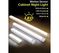 1 pièce Bande lumineuse à DEL avec capteur de mouvement PIR rechargeable par USB, Lampe de placard portable avec capteur, Convient pour la chambre, la cuisine, le couloir, la décoration de la chambre 