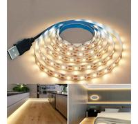 1 pièce Bande lumineuse LED à tons chauds, alimentée par USB, 60 LED/mètre, lumière de couleur unie, lumière décorative LED flexible, 1m/2m/3m/5m, non étanche, convient pour la chambre à coucher, la c