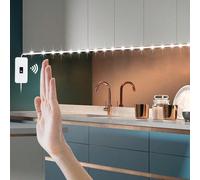 1 pièce Bande lumineuse LED avec détecteur de mouvement, tension 12V, alimentée par USB, interrupteur sensible à la lumière, balayage de la main pour allumer/éteindre, dos auto-adhésif, 2 options de t