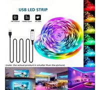 1 pièce Bande lumineuse LED flexible à 3 boutons de contrôle multicolore, 12 leds/m, alimentée par USB, 1m/2m/3m/5m non étanche pour TV, rétroéclairage d'ordinateur, chambre à coucher, salon, décorati
