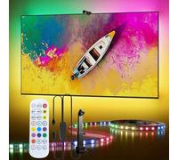 1 pièce Bande lumineuse LED pour TV avec capteur AR, éclairage ambiant synchronisé avec l'écran, rétroéclairage TV avec télécommande, éclairage LED TV, choix idéal pour la décoration d'ambiance de bur
