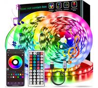 1 pièce Bande lumineuse LED RVB5050 à télécommande intelligente contrôlée par application, 1m/3m/5m/10m/20m, 44 touches/24 touches, lumières multicolores changeantes pour fête, chambre, cuisine, télév