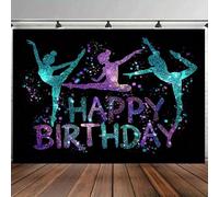 1 pièce Bannière de fond de performance de gymnastique - Design violet et bleu vibrant, pour fête d'anniversaire, décoration de table de gâteau, intérieur/extérieur de la maison, baptême, anniversaire