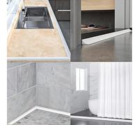 1 pièce Barrière d'eau pour salle de bain, bande d'étanchéité autocollante pour douche, bande de retenue, séparation sec et humide, pliable, installation facile, arrêt d'eau pour maison, cuisine, douc