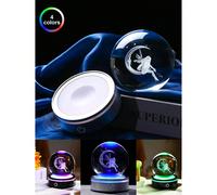 1 pièce Base LED moderne en boule de verre 3D, support d'affichage LED à changement de couleur tactile - alimenté par USB/batterie, atmosphère décorative pour liqueur, convient pour photos en cristal 