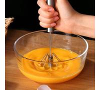 1 pièce Batteur à œufs semi-automatique en acier inoxydable pour la cuisson à domicile, convient pour différents types d'aliments à mélanger, ustensiles de cuisine, accessoires de pâtisserie L,M,S,Ens