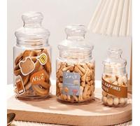1 pièce Bocal à biscuits et bonbons en plastique transparent - Boîte de rangement hermétique en plastique (petit/moyen/grand), convient pour la cuisine, les fêtes et les cadeaux. Bocal à bonbons scell