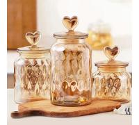 1 pièce Bocal en verre avec bouchon boule, récipient de stockage alimentaire transparent avec bouchon rond en bois hermétique, pour les épices, le sel, le sucre, le café, le thé, 500ml/800ml/1200ml L,