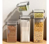 1 pièce Bocal hermétique pour grains, boîte de rangement en plastique transparent pour la cuisine pour le stockage des grains, des collations, du thé, non compatible avec le lave-vaisselle L,M,S,XL,XX