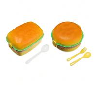 1 pièce Boîte à bento multicouche, design mignon de hamburger, boîte à déjeuner portable à 3 étages pour salade, fruits, légumes, sandwiches, convient pour le bureau, l'école, le camping, le pique-niq