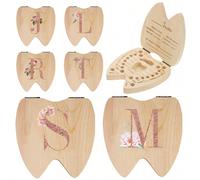 1 pièce Boîte à dents en bois, support de remplacement des dents, boîte de rangement, organisateur de collection de dents, organisateur de dents, conteneur de dents, souvenirs d'anniversaire, cadeaux 