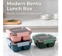 1 pièce Boîte à lunch carrée simple avec fermeture à clip hermétique, boîte bento en plastique compartimentée, récipient de repas portable pour voyage, récipient de stockage de nourriture pour cuisine