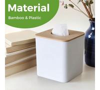 1 pièce Boîte à mouchoirs carrée avec couvercle, support à mouchoirs carré, boîte de rangement pour meuble de salle de bain, plan de travail, commode, table de chevet, salon et bureau blanc,Ovale-Blan