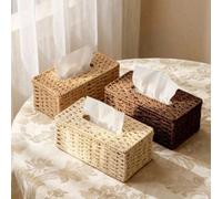 1 pièce Boîte à mouchoirs tissée à la main, rectangulaire avec couvercle, boîte décorative de style bohème, convient pour la salle de bain, la chambre, la bibliothèque, le salon, la maison, la salle à