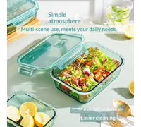 1 pièce Boîte de conservation alimentaire en verre pour micro-ondes, boîte-repas hermétique grande capacité avec couvercle, boîte-repas en verre résistant à la chaleur, convient aux étudiants et aux t