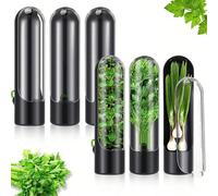 1 pièce Boîte de conservation des herbes fraîches, boîte de préservation des herbes pour les légumes, les herbes, les aliments, avec couvercle, boîte de rangement écrasable pour les asperges, les herb