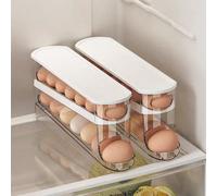 1 pièce Boîte de rangement à 2 niveaux pour œufs, Porte-œufs en plastique transparent, Convient pour la conservation et le stockage des aliments au réfrigérateur, Pour le jour de Pâques, Plateaux de r