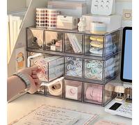 1 pièce Boîte de rangement de bureau en acrylique à 4 compartiments, à utilisation horizontale et verticale, grande capacité. Porte-stylo, étui à lentilles de contact, organisateur de fournitures scol