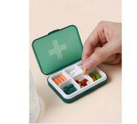 1 pièce Boîte de rangement de pilules portable et étanche, organisateur de médicaments en matériau PP pour hommes & femmes, étui à pilules de voyage quotidien pour ranger les vitamines, médicaments &