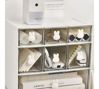 1 pièce Boîte de rangement décorative avec poignée lapin en ABS, boîte de rangement de bureau pour articles de papeterie, cosmétiques, fournitures artisanales, outils, rangement. Plusieurs styles disp