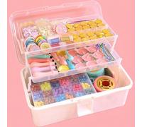 1 pièce Boîte de rangement en plastique, boîte de rangement polyvalente, boîte à outils pliante pour la maison, étui de rangement portable pour l'artisanat, organisateur de fournitures de couture, boî