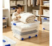 1 pièce Boîte de rangement grande avec couvercle à loquet sécurisé, plusieurs tailles disponibles. Boîte de rangement multifonctionnelle transparente, convient pour la maison, la salle de rangement, l