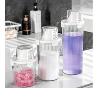 1 pièce Boîte de rangement hermétique en plastique épais de haute qualité pour lessive avec tasse de mesure - Couvercle à double verrouillage anti-humidité, design à versement contrôlé transparent pou