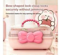 1 pièce Boîte de rangement mignonne de style dessin animé pour accessoires de cheveux, cosmétiques, bijoux, etc. Boîte transparente de grande capacité, idéale pour la rentrée scolaire Taille Uniquepla